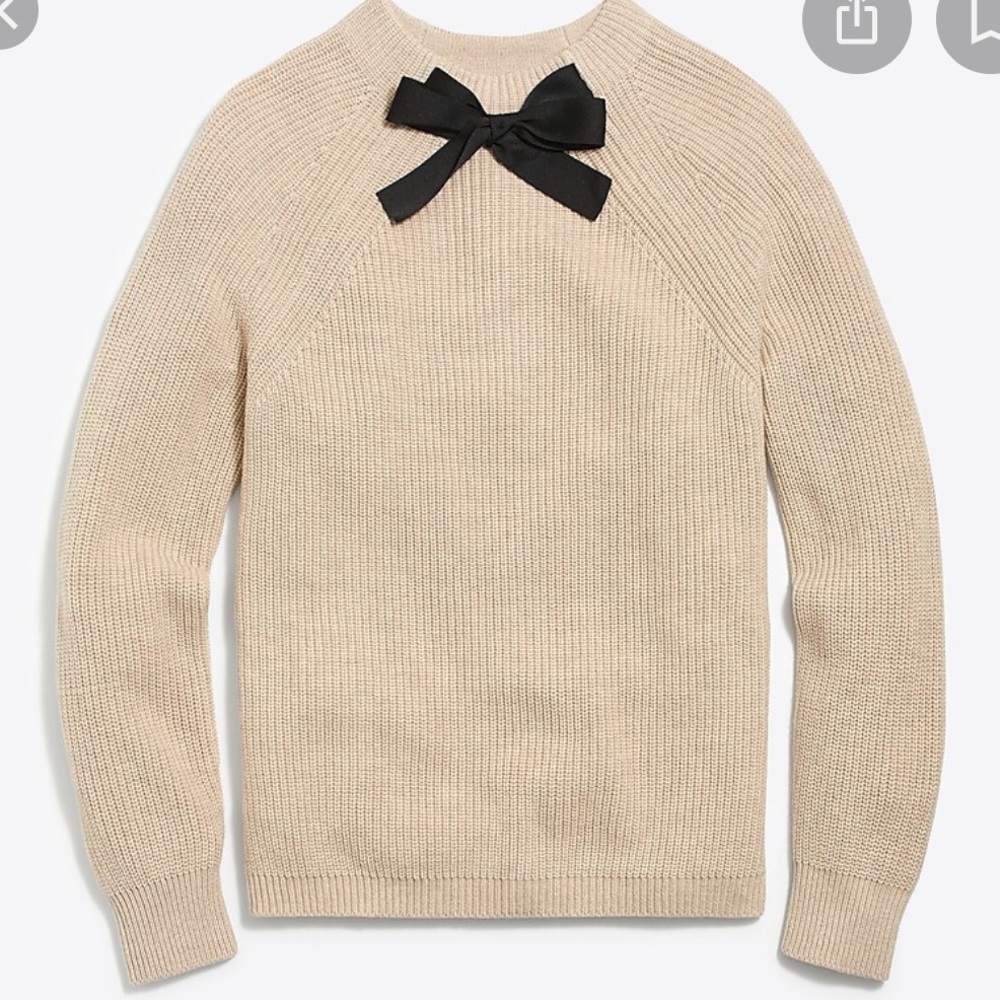 J crew satin bow knit sweater